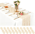 10 Pack Ivory Cheesecloth Table Runner 17x108 Inch Boho Gauze Fabric