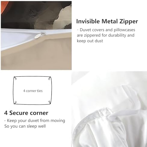 Duvet Cover King Size, Reversible King Duvet Cover Set with