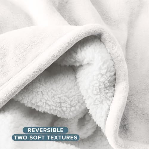 Bare Home Sherpa Fleece Blanket (King, Antique White)