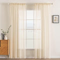 MIULEE Cream Beige Sheer Curtains 54 X 72 Inches, 2 Panels