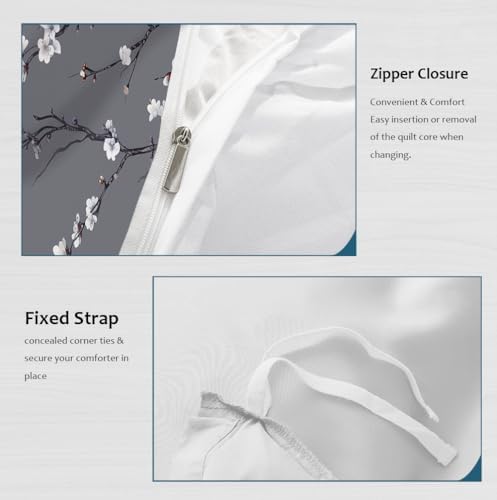 Soft Microfiber Duvet Cover Set with Zipper Closure and Corner Ties