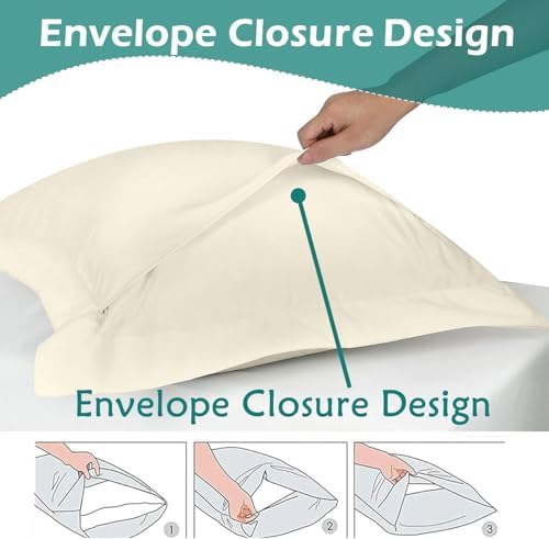 2 Pack Pillow Shams Queen Size 20x30 – 600 Thread Count 100% Organic