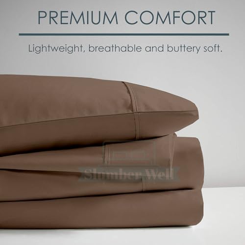 SlumberWell 4 Piece Sheet Set Full XXL Size, 100% Egyptian Cotton
