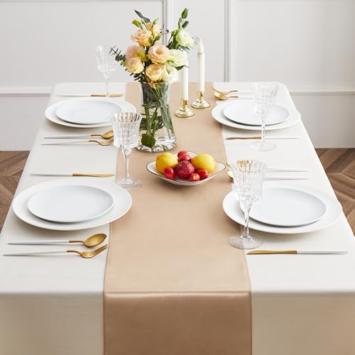 12pcs Taupe Satin Table Runners 12" x 108"