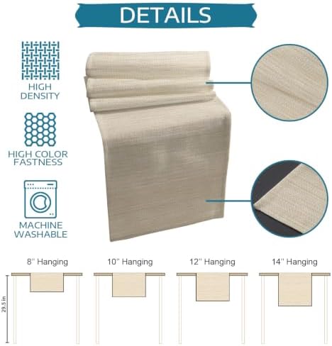 Beige Linen Texture Table Runner and Placemats Set of 6 Vintage Solid