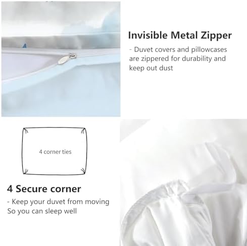 King Duvet Cover Reversible Design, Watercolor Hot Air Balloon Soft
