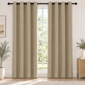 Deconovo 100% Blackout Curtains 108 Inch Long for Bedroom with Black