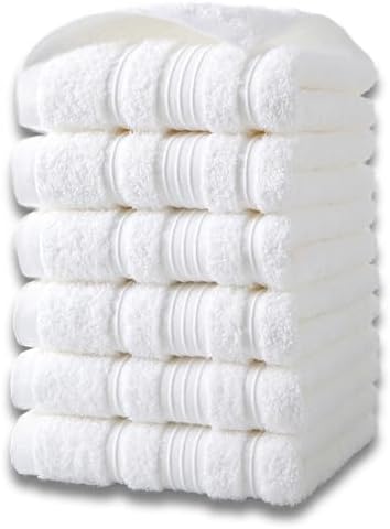 Hand Towels 6 Pack, Cotton Face Towels Soft, Absorbent and Quick Dry