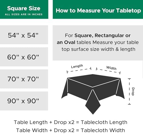 Textured Square Tablecloth-Fabric Spillproof Small Card Table Cloths