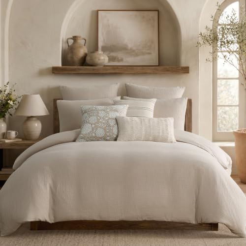 Levtex Home - Muslin Taupe Duvet Set - King Duvet Cover (106x94in) and