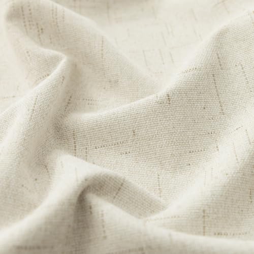 KOUFALL 108 Inch Cream Linen Blackout Curtains, 9ft Long Sun Blocking