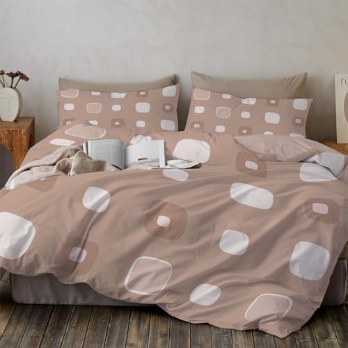 King Size Bedding Set Cubes Lines and Shapes Adults Soft Microfiber