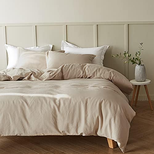 Simple&Opulence French Linen Duvet Cover Set 88" x 92"- 5 Pieces