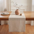Solino Home 100% Pure Linen Table Runner Light Natural, Diana