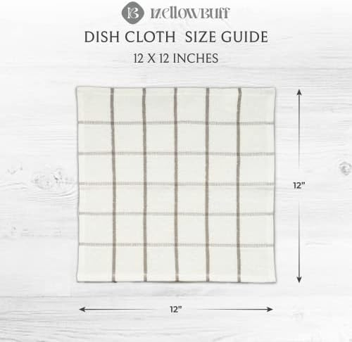 100% Cotton Terry Dish Cloth & Dish Towel, 6 Pack, Super Soft and
