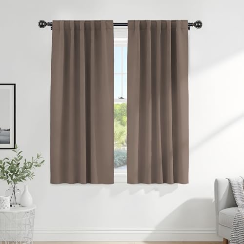 PONY DANCE Blackout Window Drapes - 42 by 72-inch, Mocha Curtain