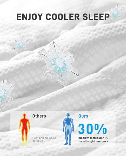 PERLECARE Queen Mattress Topper, 4 Inch Mattress Topper Queen for Back