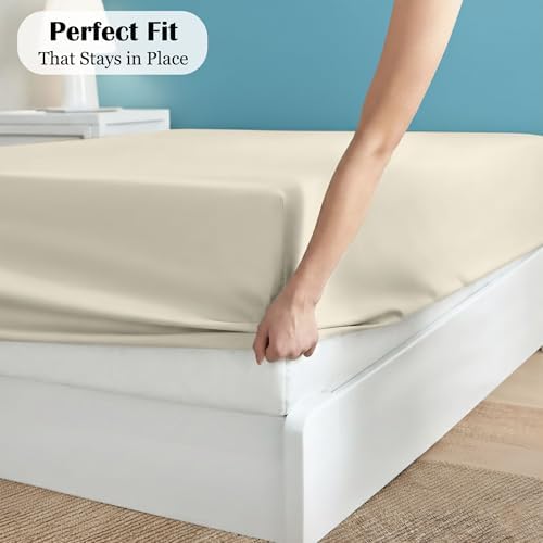 Egyptian Cotton Fitted Sheet Top Split King 16 Inch Deep - Ivory