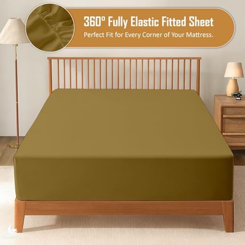 Twin Extra Deep Pocket Fitted Sheet Only, Ultra Soft Microfiber, Taupe