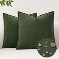 Kevin Textile Soft Waterproof Pillow Covers 18x18 Inch 2 Pack, Moss