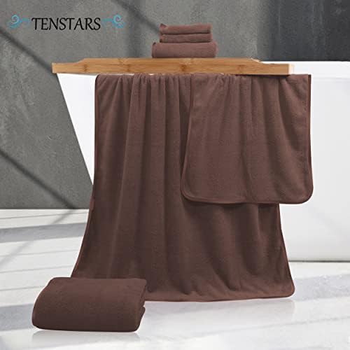 TENSTARS Luxury Silk Hemming Towel Set - Light Thin Quick Drying - 2