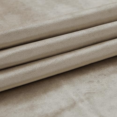 PRIMROSE Taupe Curtains 120 inch for Living Room,2 Panels Velvet