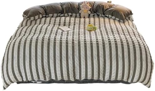 Comfort Washed Cotton Striped Duvet Cover Set, Super Soft Seersucker