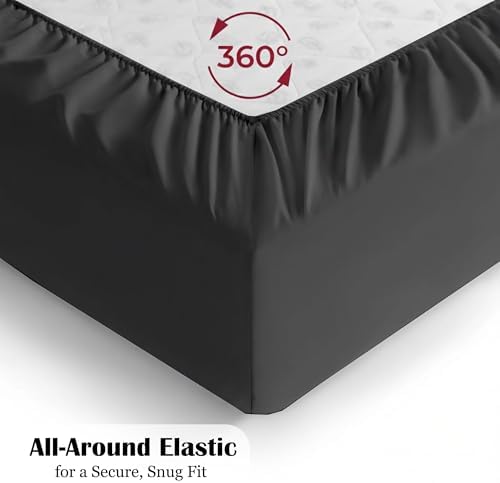 Egyptian Cotton Fitted Sheet King Size 16 Inch Deep - Dark Grey