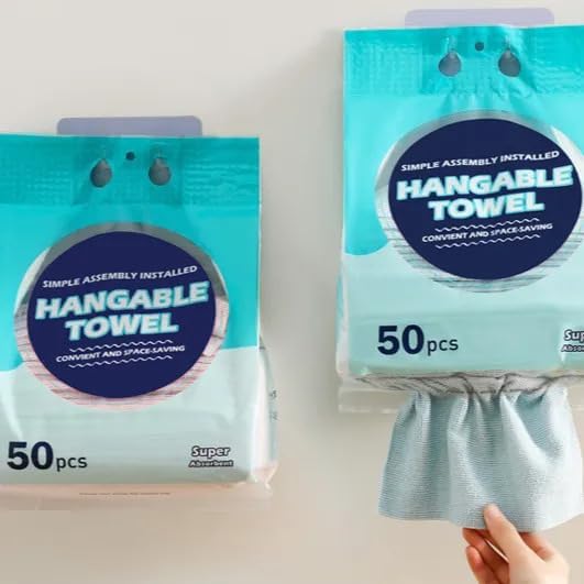 Hanging Kitchen Towels, 2 * 50-Packs Super Absorbent Hangable Towels