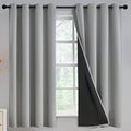 Yakamok Light Grey Blackout Curtains 63 inches Long for Bedroom, 52"