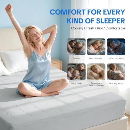 HOMBYS Cooling Mattress Pad Queen for Hot Sleepers with Breathable