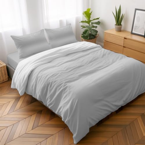 4 Pieces Duvet Cover Queen Bedding Sets Gray Gradient Modern