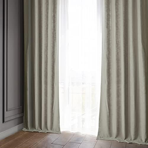 HPD Half Price Drapes Classic Semi Sheer Faux Linen Curtains for