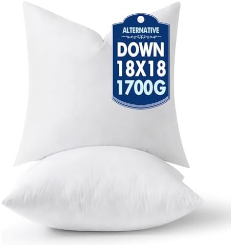 MIULEE 18x18 Pillow Inserts Pack of 2,Down Alternative Throw Pillows
