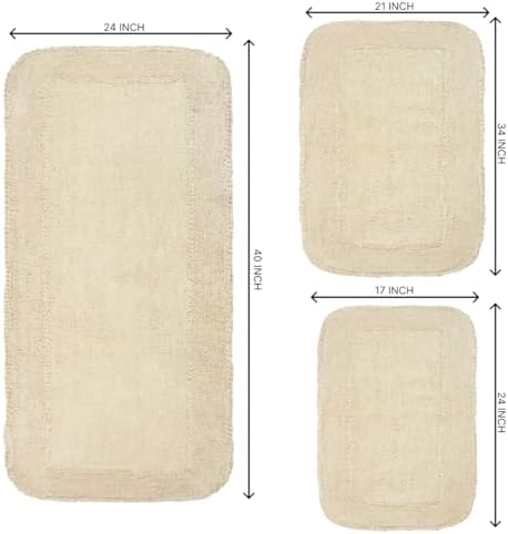 Home Weavers Radiant Collection 100% Cotton Bathroom Rugs Set