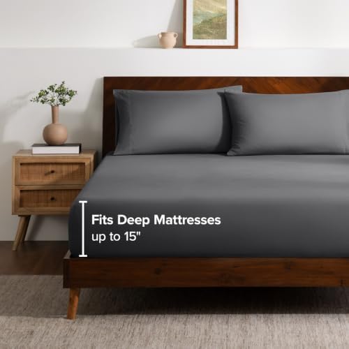 Bare Home Fitted Sheet + Pillowcase Set - Luxury 1800 Ultra-Soft