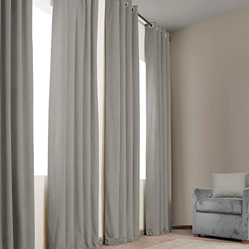 Grommet Plush Velvet Curtains For Bedroom (1 Panel) 50W x 120L, City