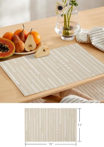 Retro Vertical Lines Table Runner and Placemats Set of 4 Farmhouse