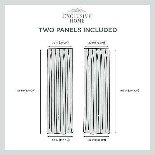 EXCLUSIVE HOME Sateen Twill Woven Room Darkening Blackout Pinch