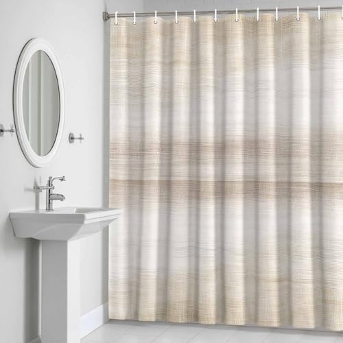 Khaki Shower Curtain 84 inches Extra Long Abstract Light Beige Ombre