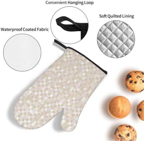 Mother of Pearl, Beige Light1 Heat Resistant Oven Mitts and Pot