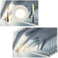 Place Mats for Table 8 | 30 x 45 cm, Gray Buildings Cotton Linen Table