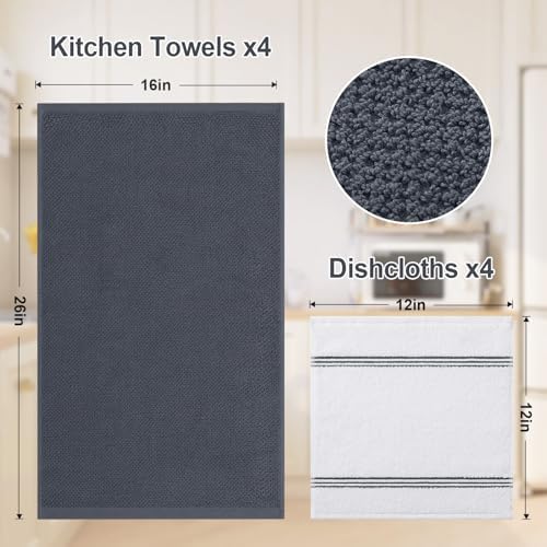 Homaxy Premium Cotton Kitchen Towels (16" x 28", 6 Pack) and Kitchen