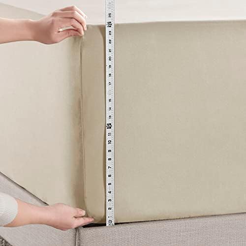 Empyrean 2 Pack Beige Cream Extra Deep Pocket King Fitted Sheet Only