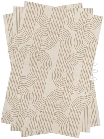 Beige Stripes Kitchen Towels Set of 3, Water Absorbent Dish Towel
