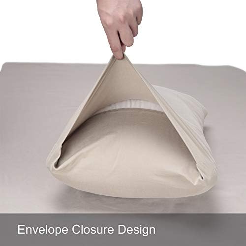 N&Y HOME 2-Pack Stretch Pillow Cases, Queen or Standard Size, Taupe