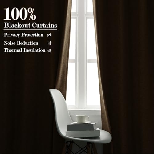 Fcosie Sand Beige Extra Long Linen Blended Curtains 108 Inches Long