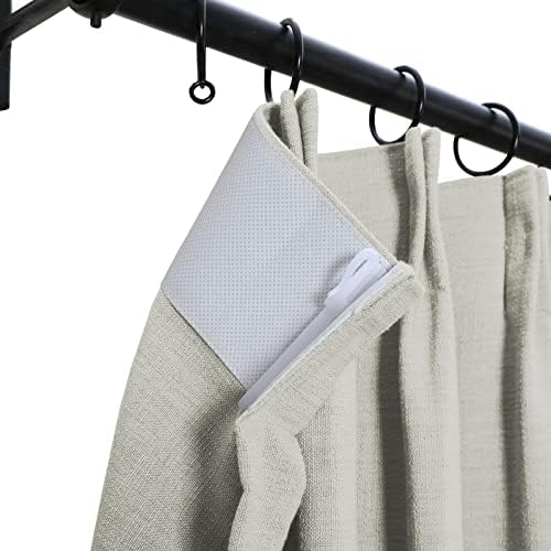 TWOPAGES Light Gray Linen Textured Pinch Pleated Curtain 108 Inches