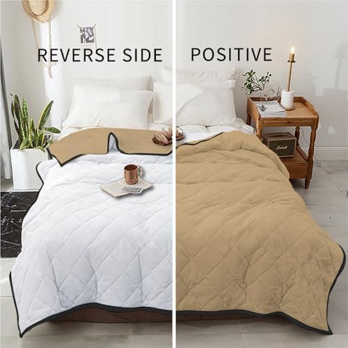 T&H XHome Beige Quilt California King Luxury Quilted Comforter