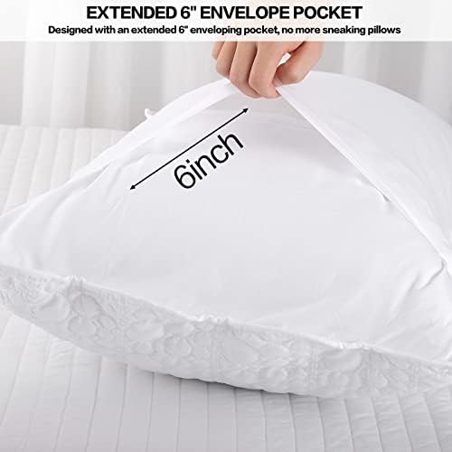 BOSOWOS Queen Size Pillow Shams Set of 2, Soft Breathable Pillow Case